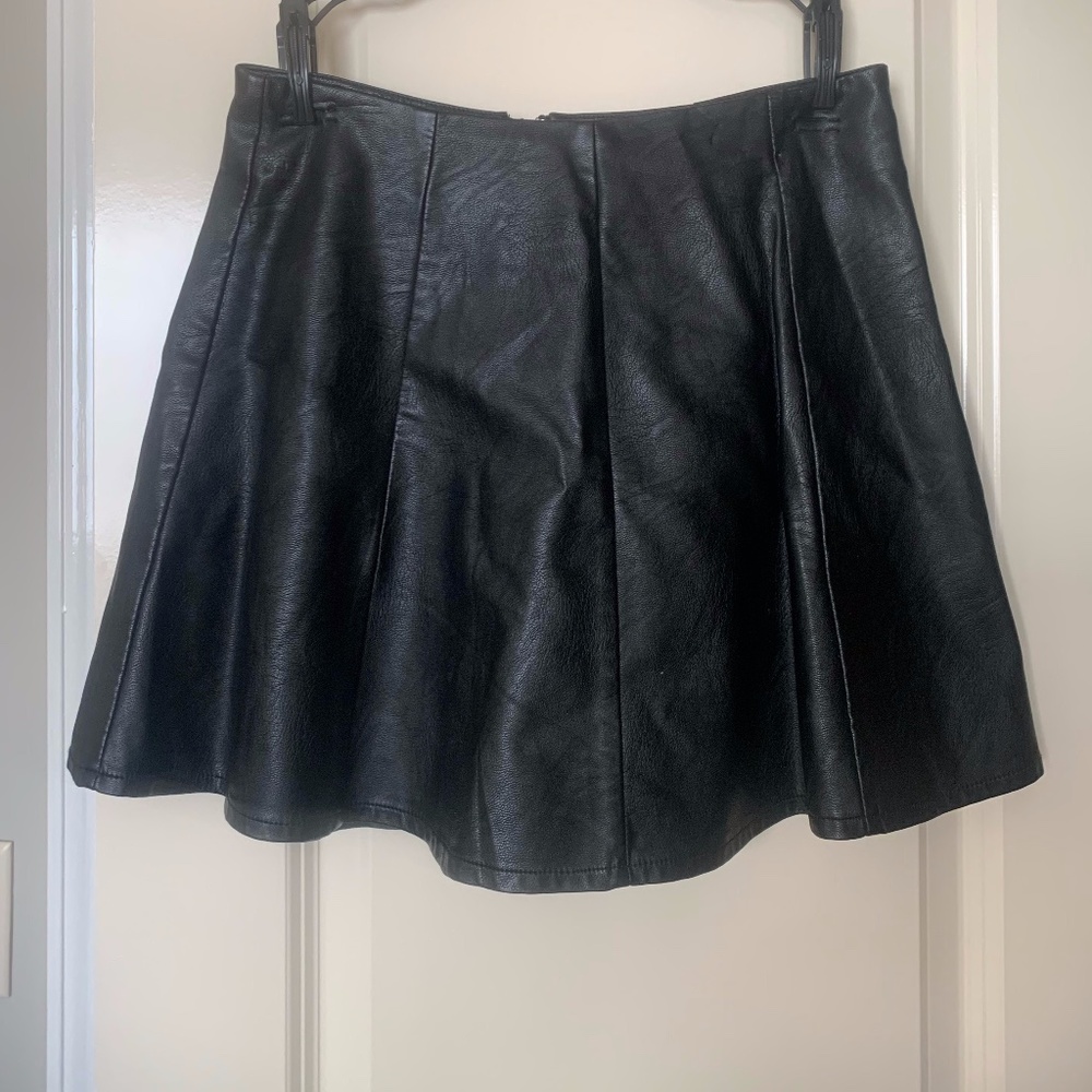 Faux Leather Skirt - Black